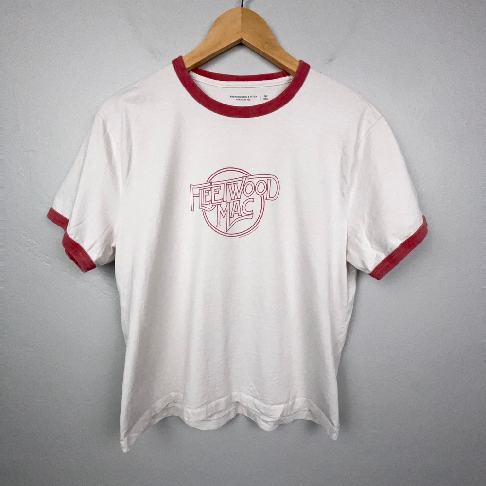 Abercrombie & Fitch Fleetwood Mac T-Shirt Ringer 100% Cotton Shrunken Tee